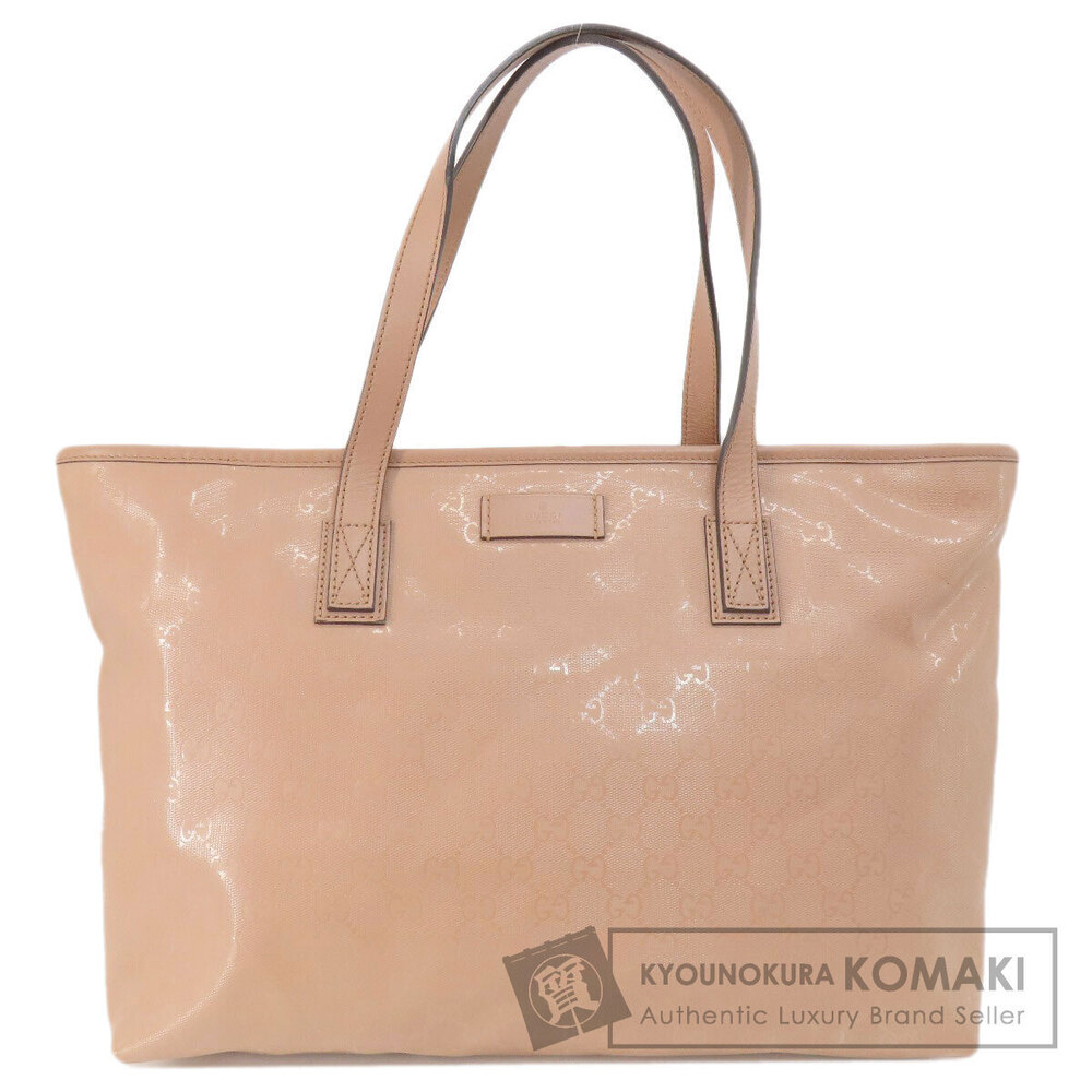 Gucci GG Imprime Leather Tote Shoulder Bag pink